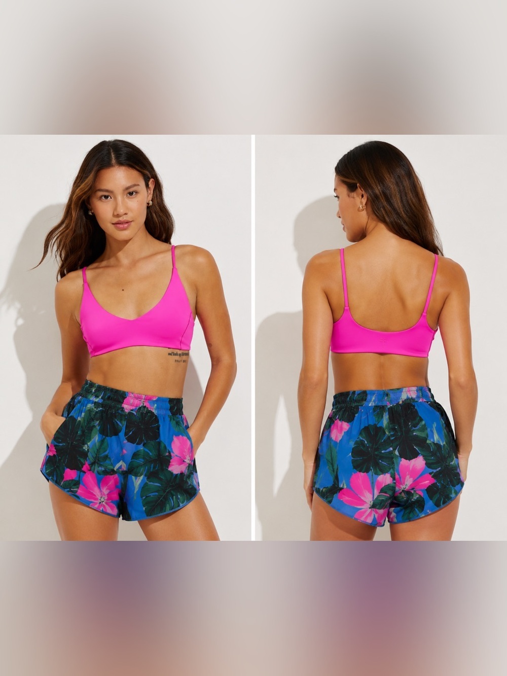 NWT | Left On Friday Sport Silk Tropical Floral Cupro Day Trip Shorts | Size S